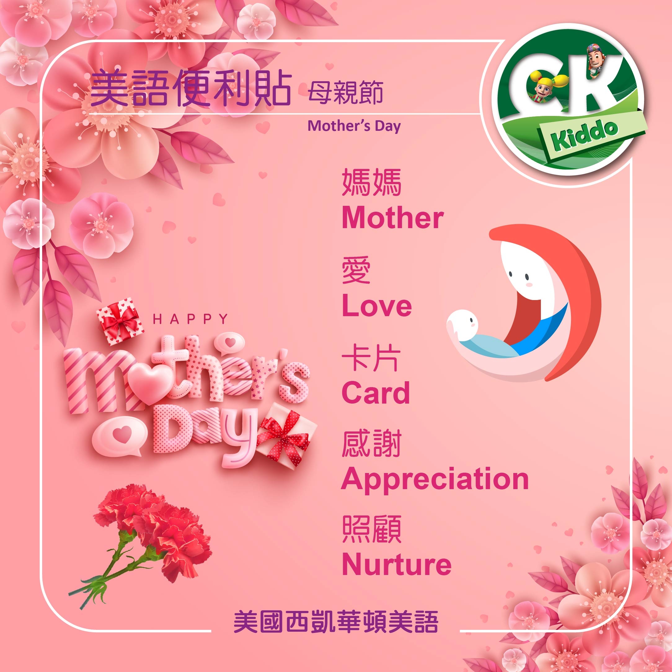 Happy Mother's Day 母親節美語便利貼